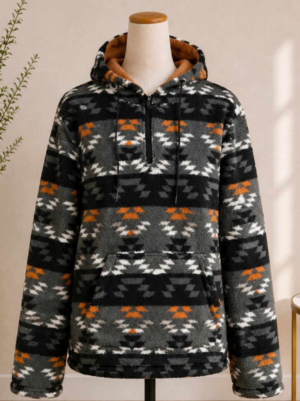 Ocean Current Men’s Sherpa Fleece Hoodie Black Size M NWT